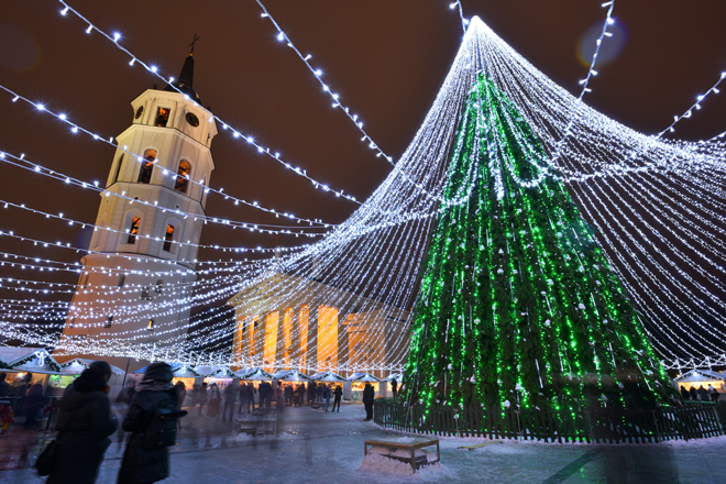 Christmas tree in Vilnius Lithuania